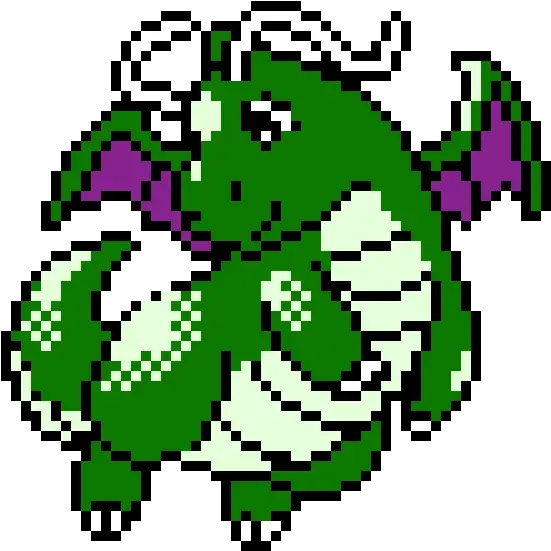  Shiny Dragonite Pixel Art Maker Pokemon Crystal Sprites Png Dragonite Png