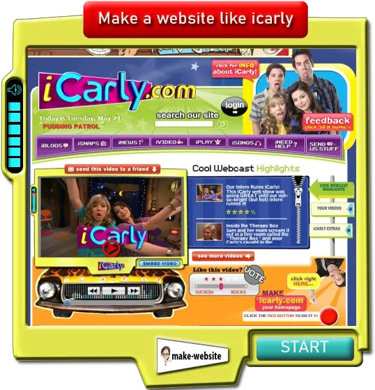  How To Make A Website Like Icarly Icarly Com Icarly Website Png Icarly Logo