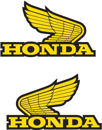  Printed Vinyl Pair Of Honda Wings Logo Honda Logo Sticker Yellow Png Wings Logo