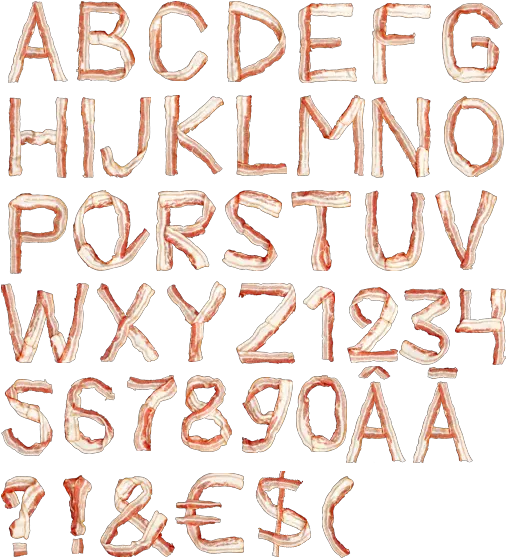  Handmade Fonts Letters Made Of Roots Png Bacon Transparent Background