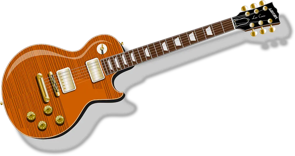  Guitar Electric Gibson Les Electric Guitar Vector Png Guitarra Png