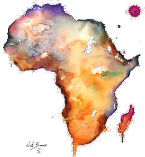  African Watercolor Map Paintings Of Africa Continent Png Africa Png