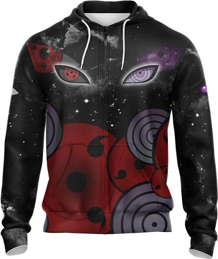  Sharingan And Rinnegan Eyes Unisex Zip Long Sleeve Png Rinnegan Transparent