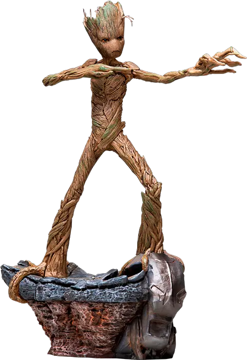  Marvel Groot Statue By Iron Studios Iron Studios Groot Endgame Png Groot Png