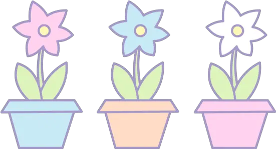  Library Three Cute Flowers Cute Flower Pot Clipart Png Pastel Flowers Png