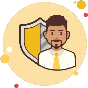  Man With A Security Shield Icon Happy Png Shield Icon Transparent