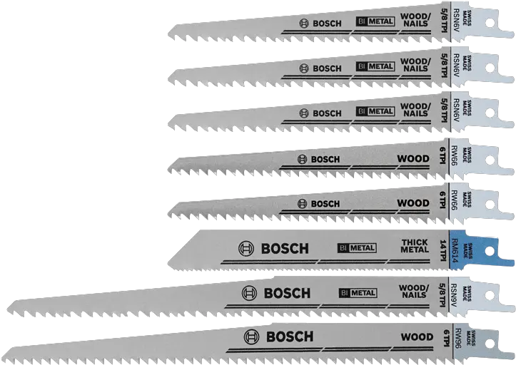  Reciprocating Saw Blade Set Bosch Reciprocating Saw Blades Png Saw Blade Png