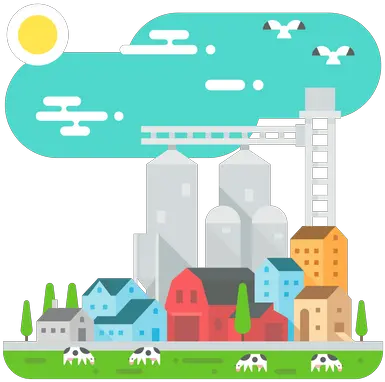  Best Premium City View Illustration Download In Png U0026 Vector Feed Mill Vector City Vector Icon