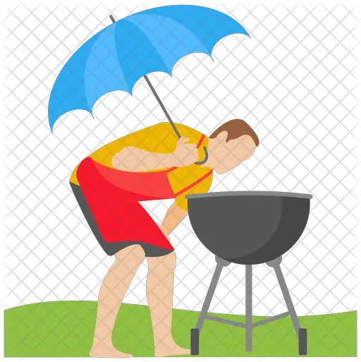  Bbq Grill Icon Of Flat Style Cartoon Png Bbq Grill Png