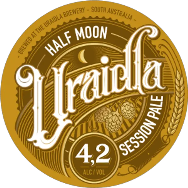  Uraidla Half Moon Session Pale Ale Label Png Half Moon Png