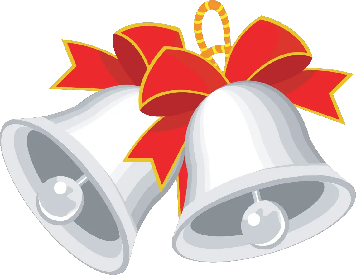  Christmas Bell With Ribbons Png Image Wedding Bells Clip Art Ribbons Png