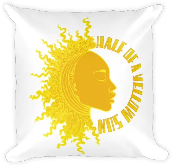  Half Of A Yellow Sun Square Pillow Pillow Png Half Sun Png