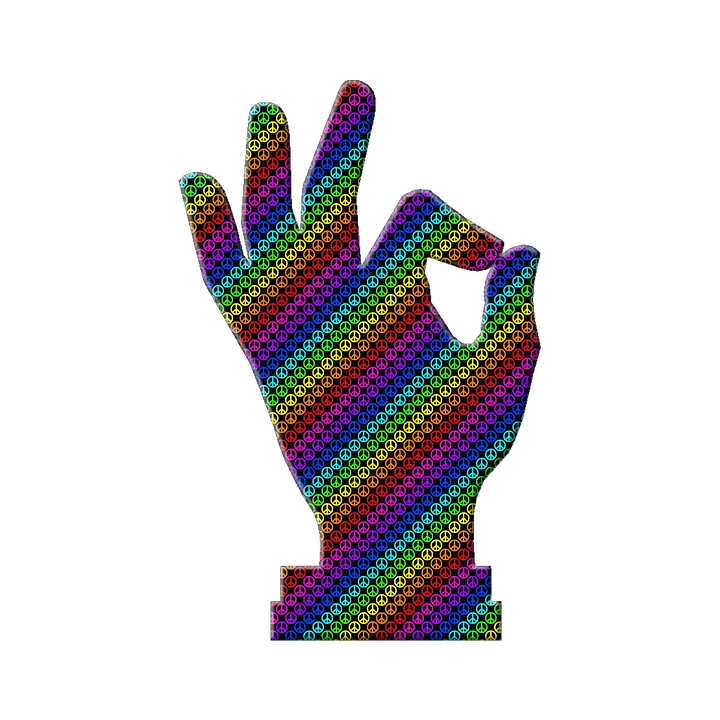  Download Hd Hand Symbol Okay Rainbow Ok Hand Emoji Png Peace Sign Transparent Background