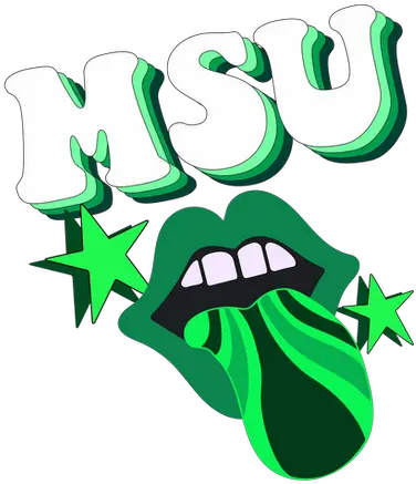  Michigan State University Msu Tongue Sister Stickers Language Png Michigan State Logo Png