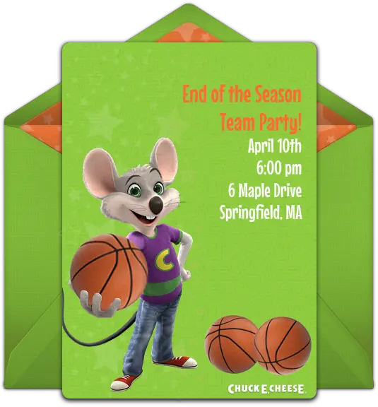  Free Chuck E Cheese Basketball Online Invitation Chuck E Cheese Basketball For Sale Png Chuck E Cheese Png