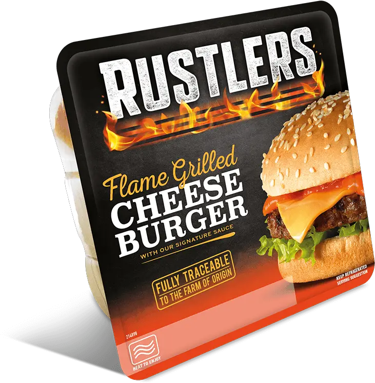  Rustlers Flame Grilled Cheeseburger Bun Png Cheese Burger Png