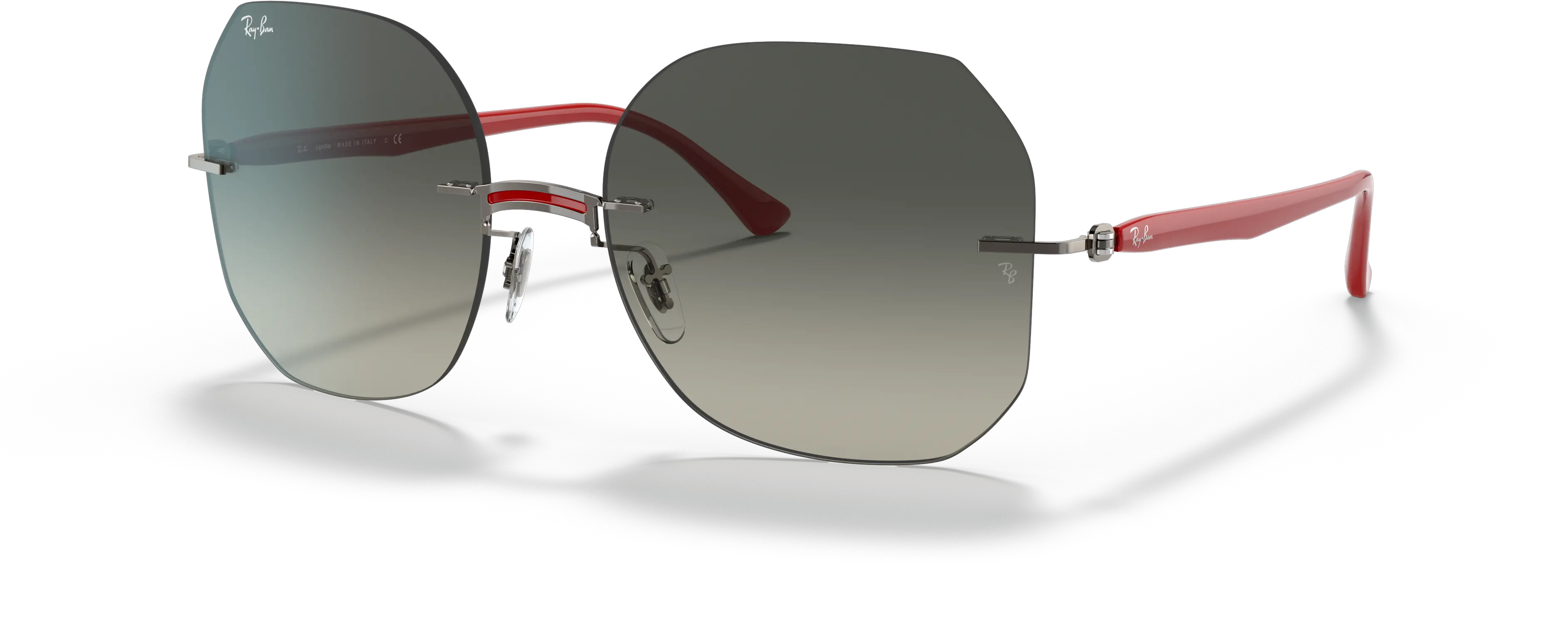  Rb8067 Titanium Sunglasses In Red And Grey Ray Ban Rayban 8067 Png Silhouette Icon 8130