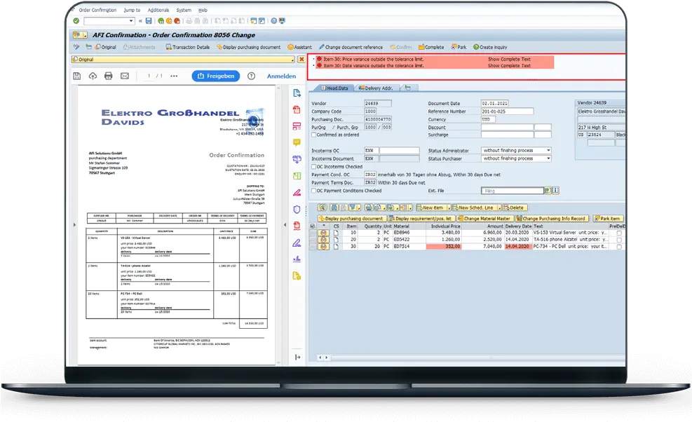  Automate Order Confirmations In Sap Afi Solutions Gmbh Vertical Png Order Confirmation Icon