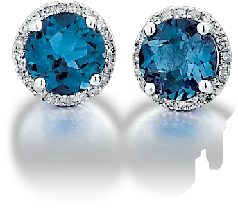  London Blue Topaz And Diamond Earrings Solid Png Diamond Earrings Png