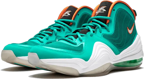  Nike Air Penny 5 Miami Dolphins 537331 300 Round Toe Png Miami Dolphins Png