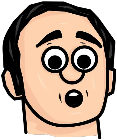  Man Caricature Cartoon Shocked Shocked Charecature Png Shocked Face Transparent