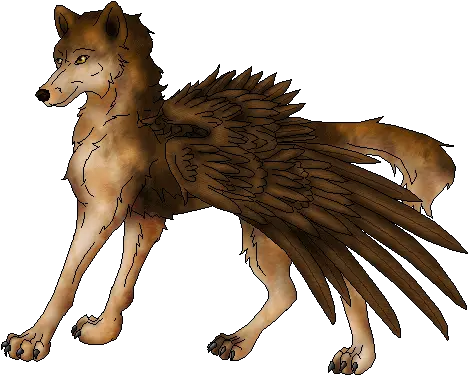  Winged Wolf Sticker Winged Wolf Canine Discover U0026 Share Gifs Anime Brown Winged Wolf Art Png Wolf Buddy Icon