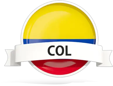  Round Flag With Banner Illustration Of Colombia Png Icon