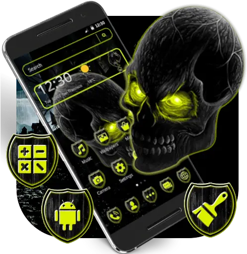  Neon Horror Skull Theme U2013 Apps Scary Png Horror Icon Wallpaper