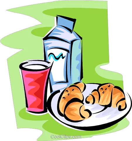  Milk Glass And Two Croissants Vector Plato Y Vaso Png Milk Glass Png