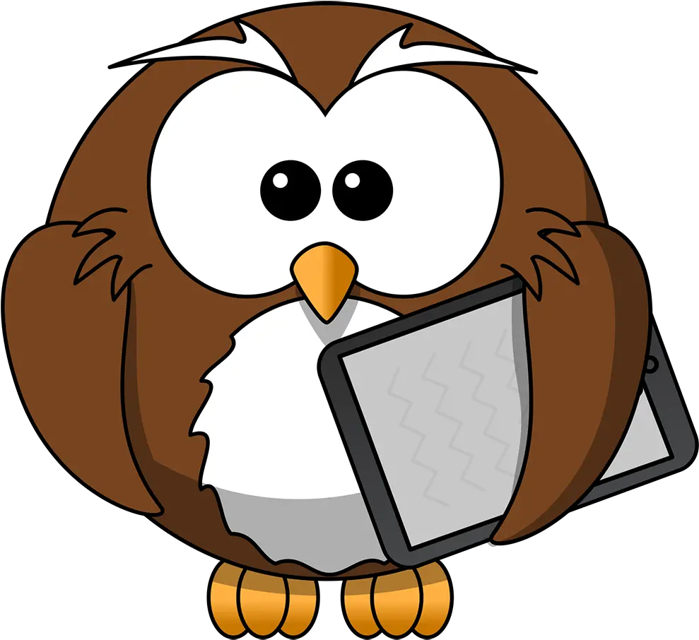  Cartoon Owl With Tablet Tim Le Dessin De La Poésie De La Grève Des Sapins De Dominique Dimey Png Owl Transparent