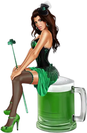  01498a5dc31bf19lpng St Patrick Dark Beauty 3d Girl Saint Patricks Day Girl Png Pin Up Girl Png