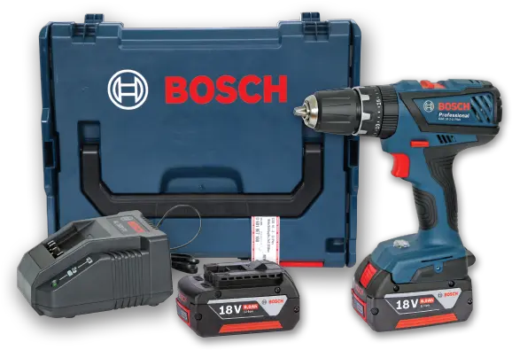  Bosch Cordless Li Ion Impact Drill Kit 18v With 2 X 4ah Batteries Bosch Impact Drill Cordless 18 Png Drill Png