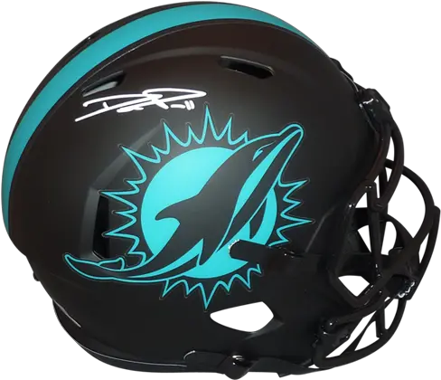  Devante Parker Autographed Miami Dolphins Eclipse Deluxe Full Size Replica Helmet Jsa Witness Miami Dolphins New Png Miami Dolphins Png