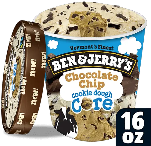  Chocolate Chip Cookie Dough Core Ice Cream Pint Ben And Jerrys Chocolate Chip Cookie Png Chocolate Chip Cookie Png