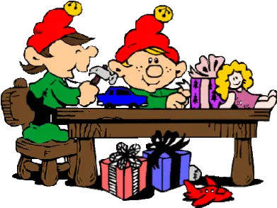  Free Christmas Elf Clipart Christmas Elves Animations Cartoon Elves Making Toys Png Elf Transparent Background