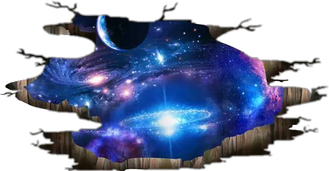  Galaxy Space Hole Wall Wood Ftestickers Galaxy Wall Stickers Png Broken Wall Png