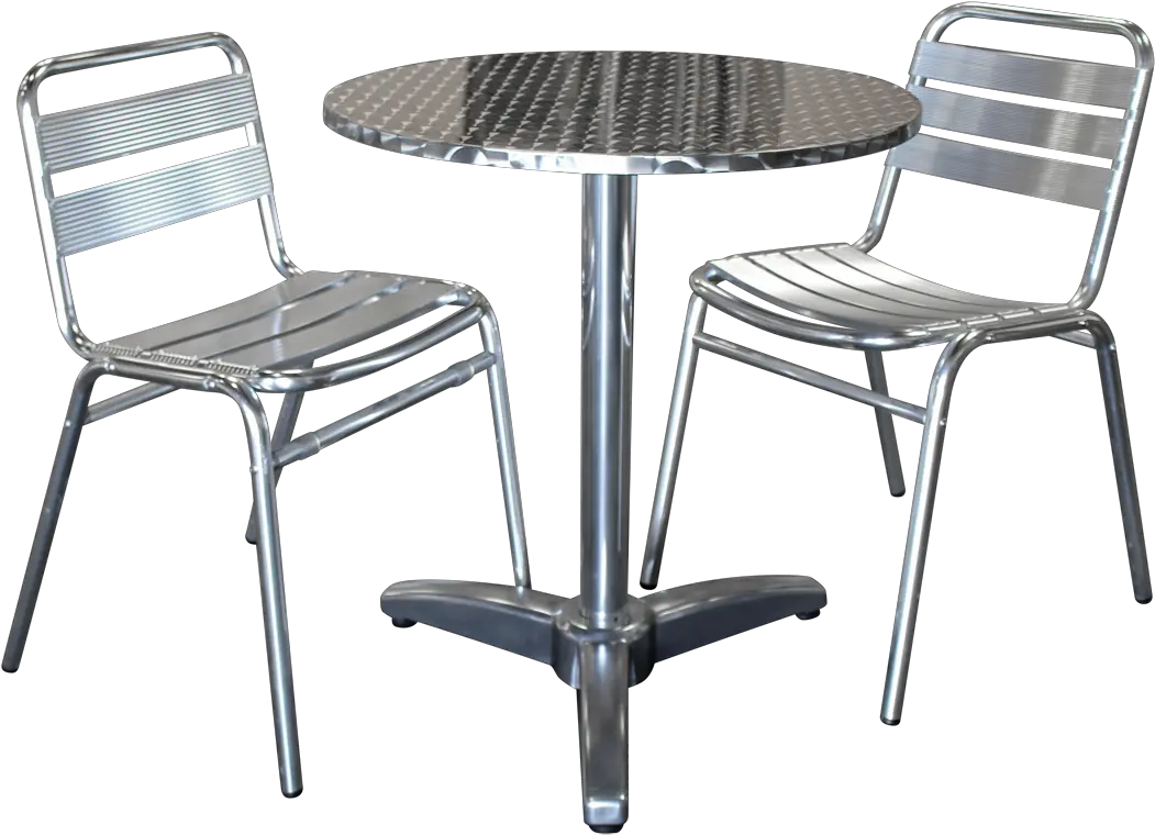  Table And Chairs Stainless Steel Bistro Table And Chairs Png Table And Chairs Png