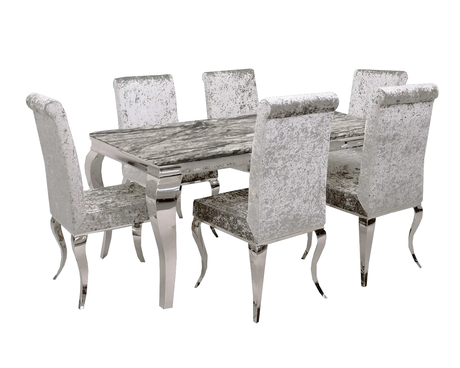  Imperial Dark Grey Dining Table 16m With 6 Silver Chairs Chair Png Table And Chairs Png