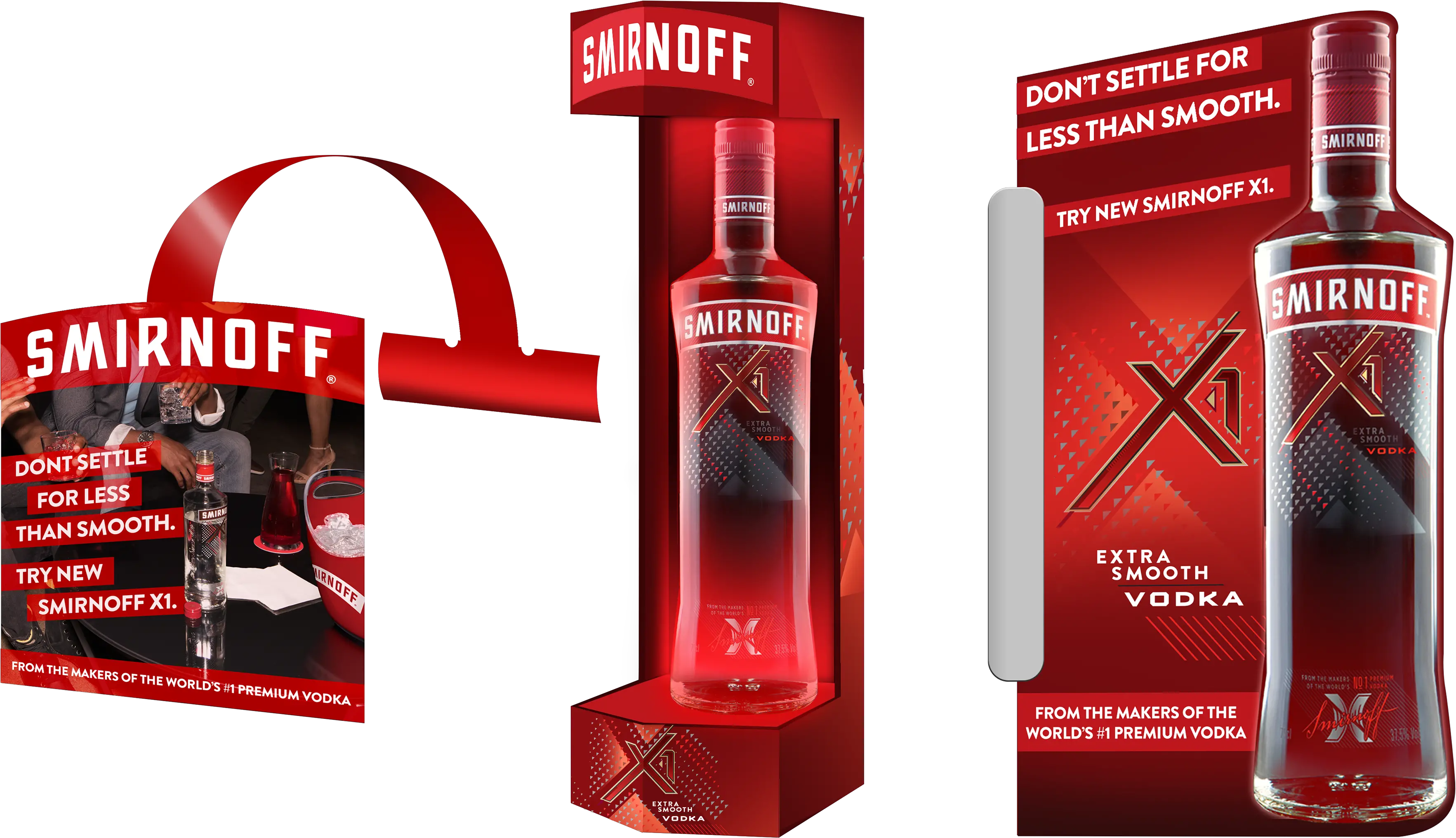  Download Off Premise End Cap Display Featuring X1 And Mixer Smirnoff Vodka Retail Displays Png Vodka Bottle Png