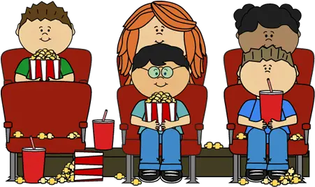  51 Movie Night Kids T Clip Art Clipartlook Kids Watching Movie Cartoon Png Movie Night Png