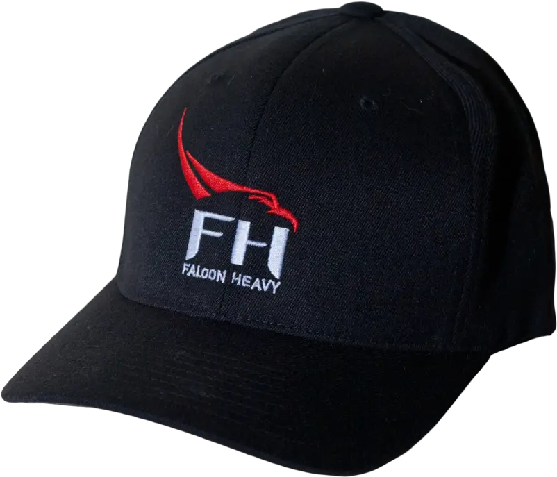  Shop Spacex Falcon Heavy Flexfit Cap Black And Red Titleist Cap Png Falcon Heavy Logo