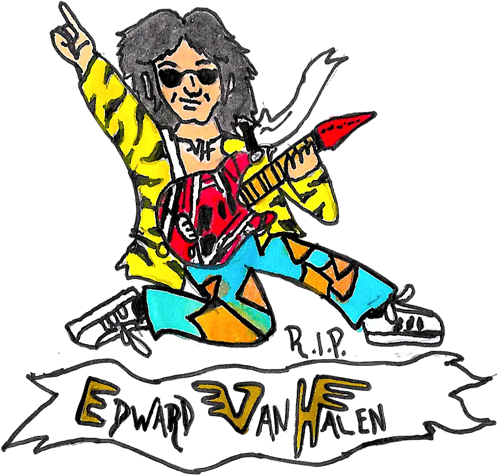  Eddie Van Halen Shreds In Valhalla Rock Musician Png Van Halen Logo Png