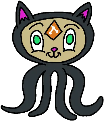  Download Hd Hand Drawn Octo Cat With A Dot Png Git Logo