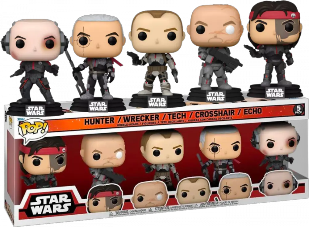  Funko Pop Star Wars The Bad Batch 5 Pack Exc Star Wars Bad Batch Funko Pop Png Pop Icon Clothing