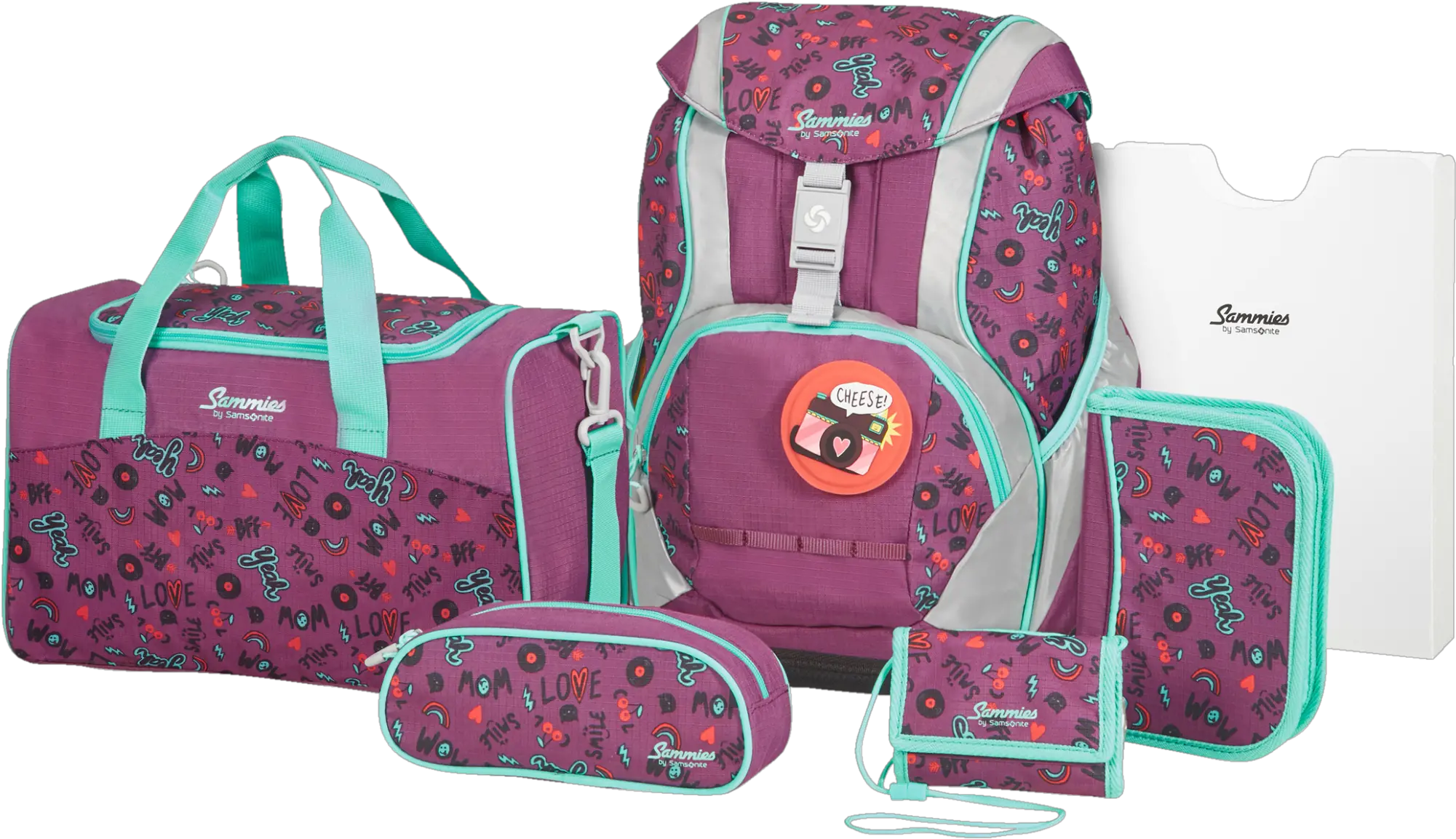  Samsonite Unisex Kids Sammies Ergofit Schoolbag Sets School Samsonite Sammies Ergofit Doodle Purple Png Ted Baker Bow Shopper Icon Bag