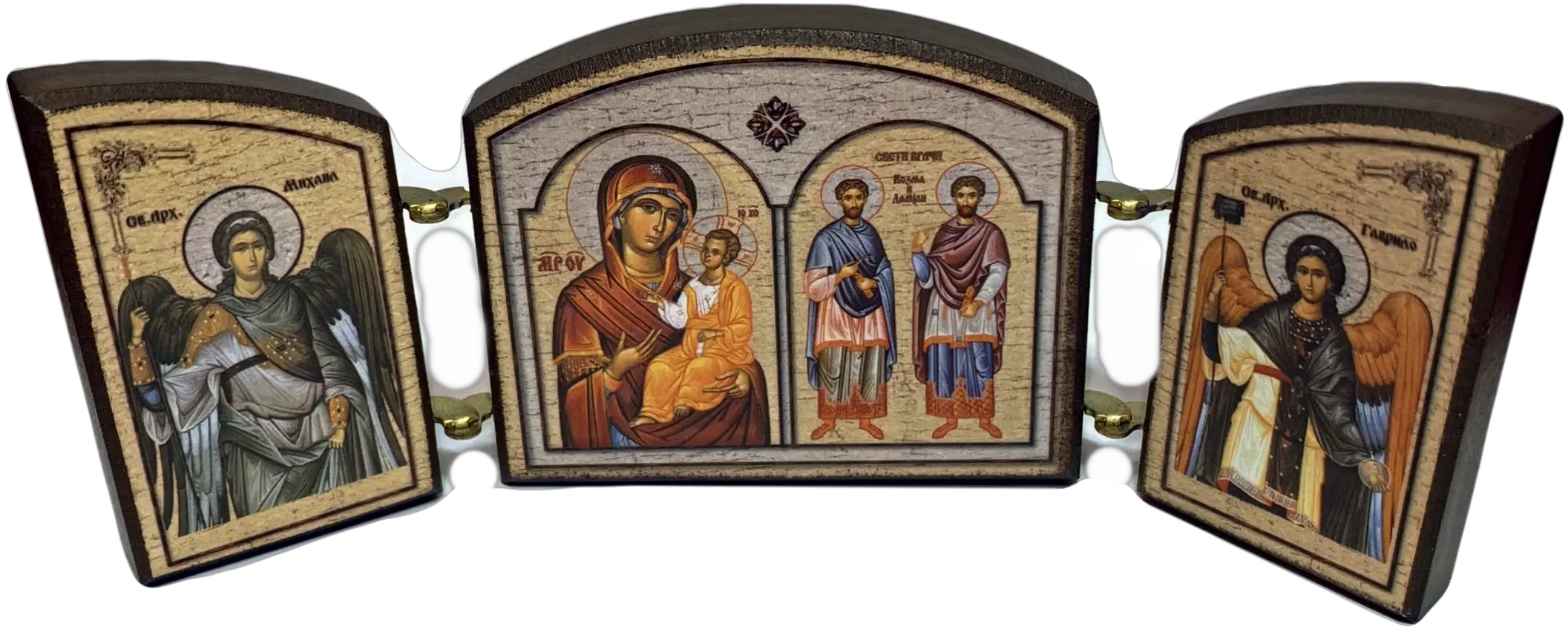  Triptych Sts Cosmas And Damian Sveti Vraci Kozma I Damjan Small Icons Theodule Press Religious Item Png Nativity Of The Theotokos Icon