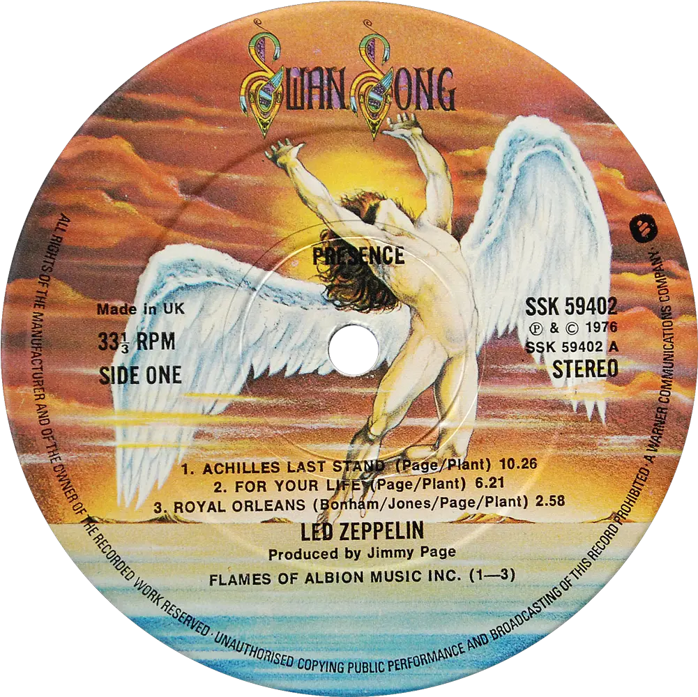  Led Zeppelin Presence 1st Uk Press Vs Bad Company Rock N Roll Fantasy Png Led Zeppelin Logo Png