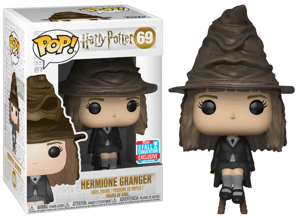  Hermione Granger Sorting Hat Harry Potter 69 2018 Fall Convention Exclusive Funko Pop Hermiona Granger Png Hermione Granger Png