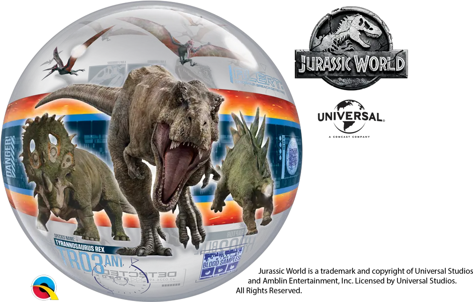  Qualatex Off To A Roarsome Start With Jurassic World Fallen Jurassic World Bubble Balloon Png Jurassic World Png