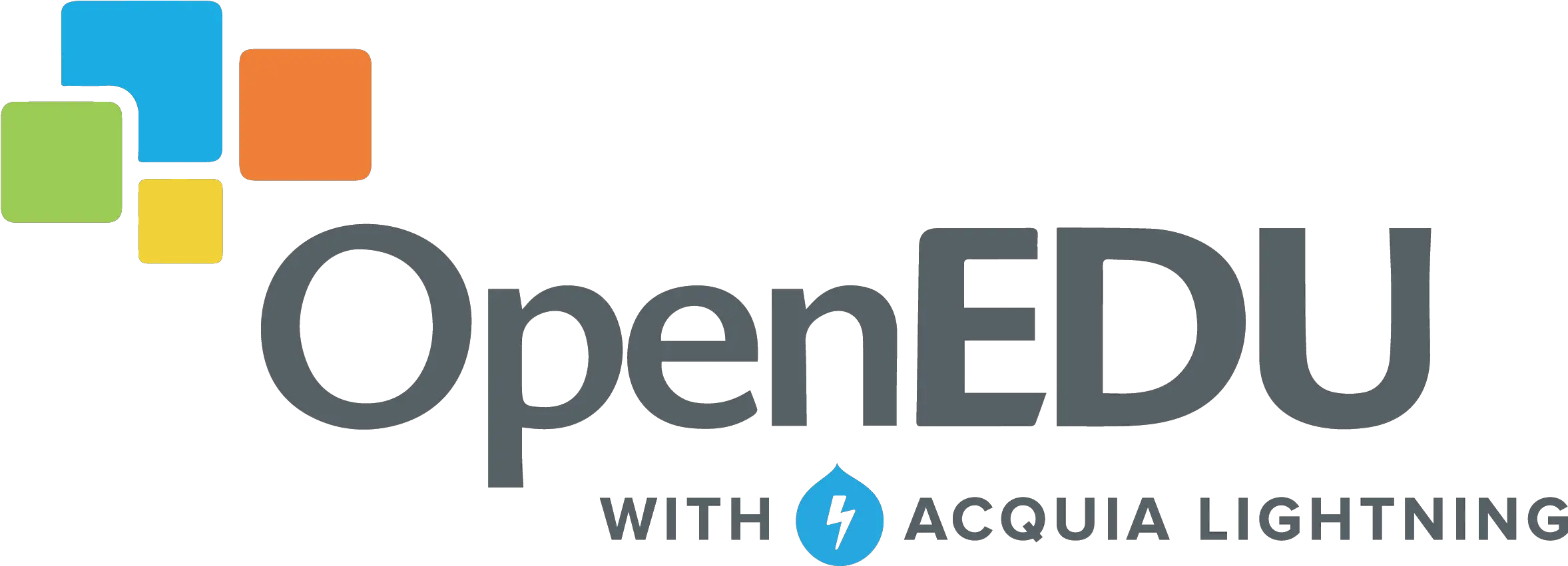  Openedu Powered By Acquia Lightning Drupalorg Open Edu Logo Png Lightning Logo